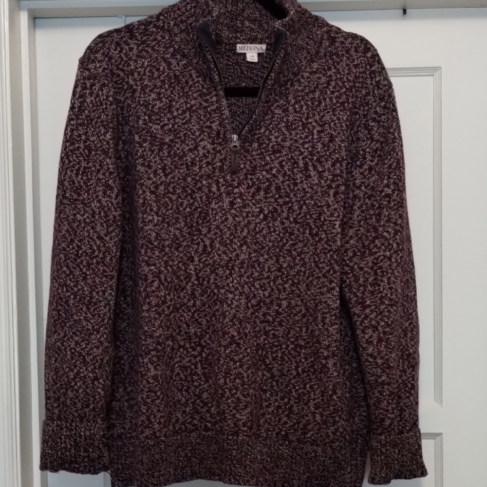 Men's Maroon Half-Zip Sweater